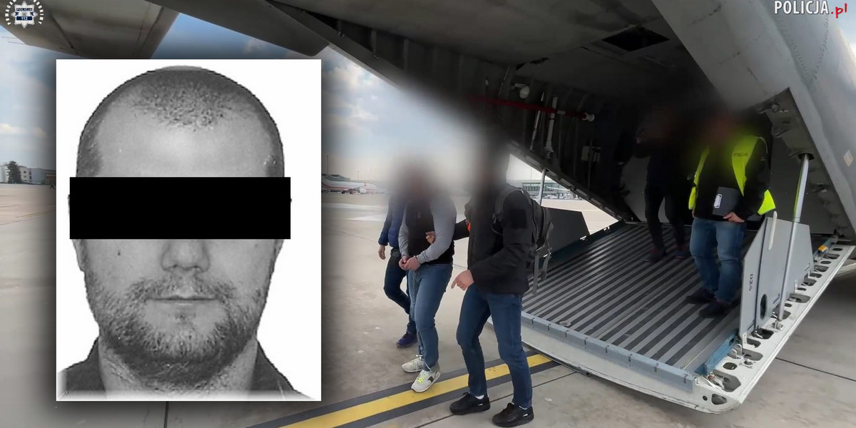 Rafał P. był na top liście poszukiwanych przestępców. Samolotem przetransportowano go do Polski.