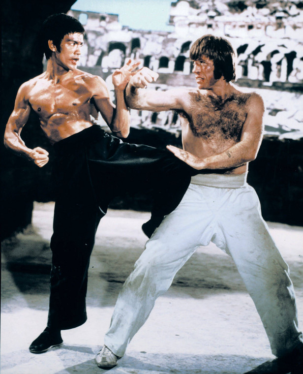 Bruce Lee i Chuck Norris w filmie "Droga Smoka"