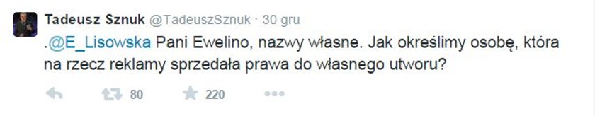 Tadeusz Sznuk na Twitterze