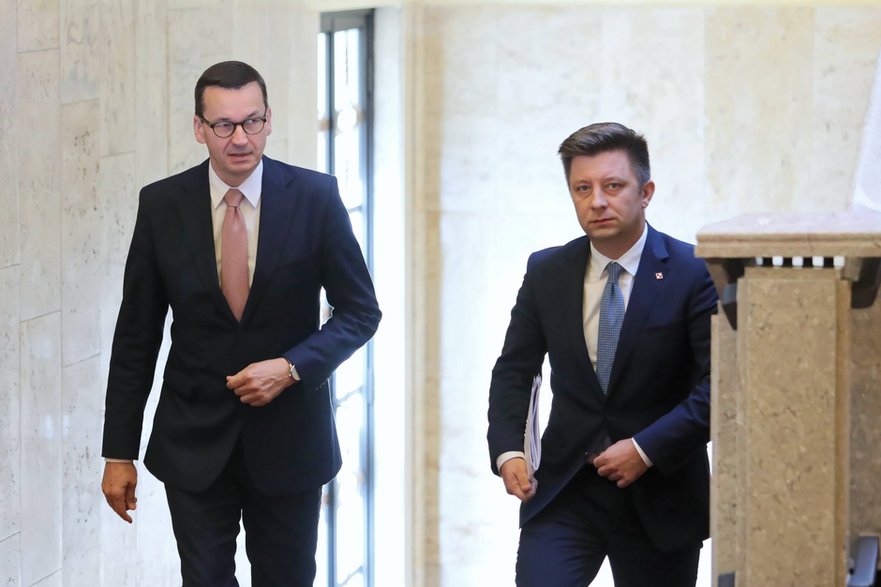 Premier Mateusz Morawiecki i Michał Dworczyk.