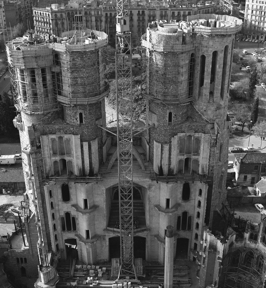 Sagrada Familia w budowie (1970 r.)