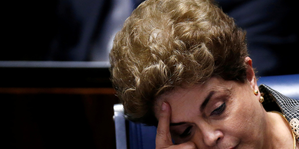 Dilma Rousseff at her impeachment trial.