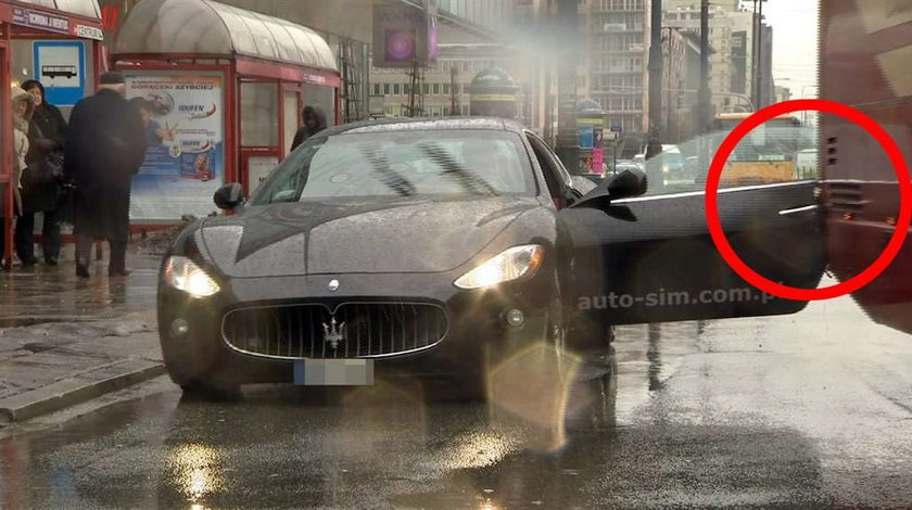 Uszkodzone Maserati TVN. Mandat dostał...