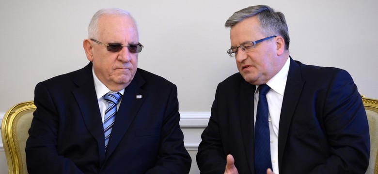 Prezydent Izraela spotkał się z Bronisławem Komorowskim. Mówił o tysiącu lat współpracy