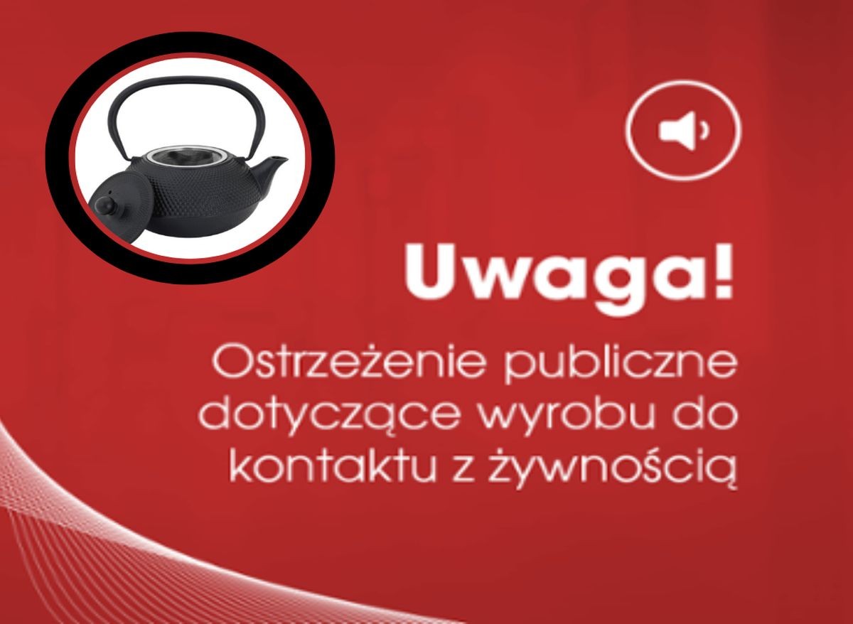 Ostrzeżenie dotyczące wyrobu do kontaktu z żywnością