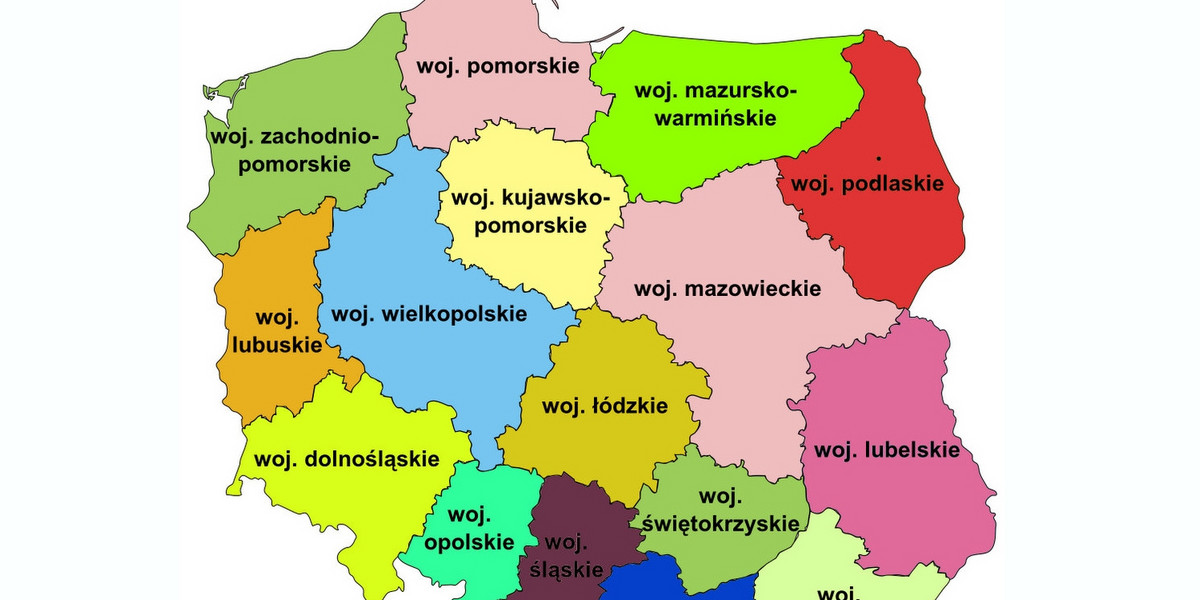 Mapa województw w Polsce