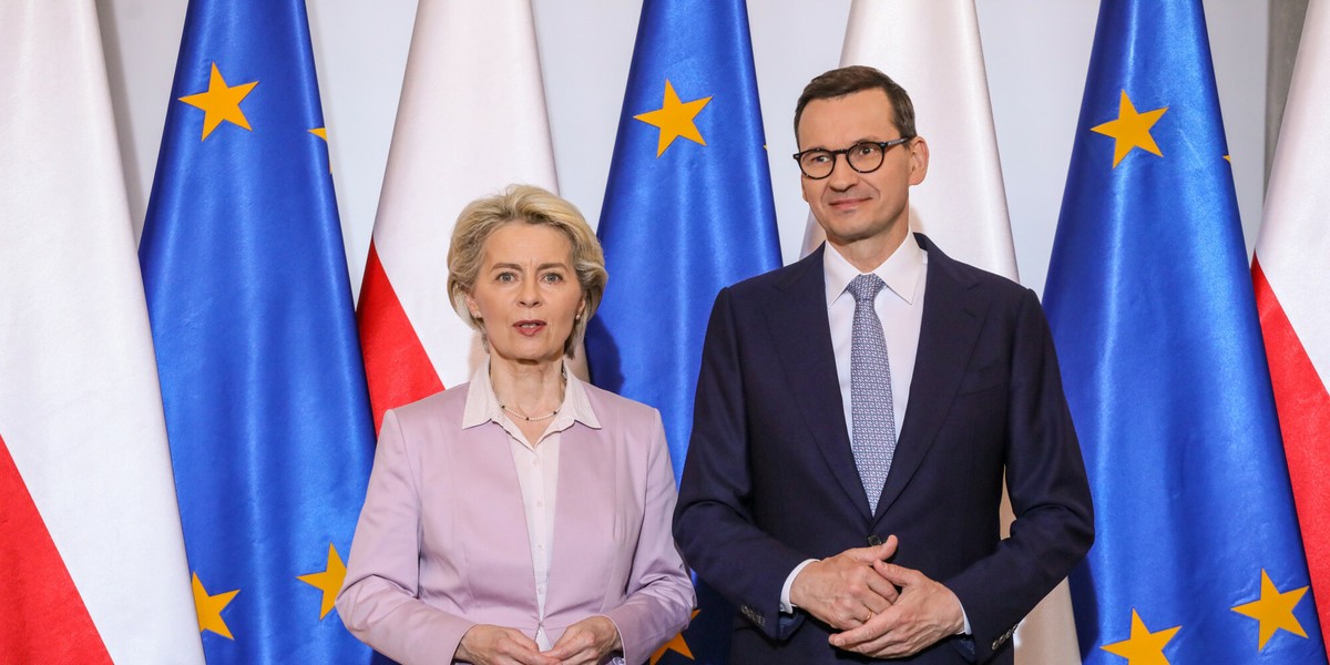 Mateusz Morawiecki i Ursula von der Leyen