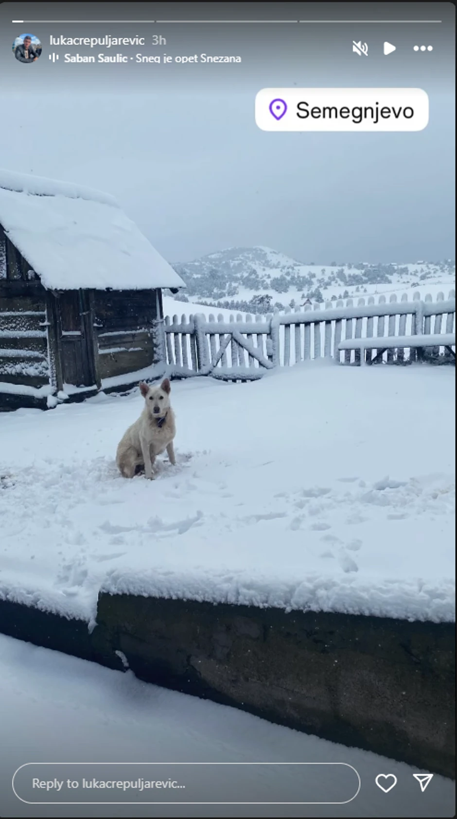 Luka Crepuljarević pokazao imanje pod snegom
