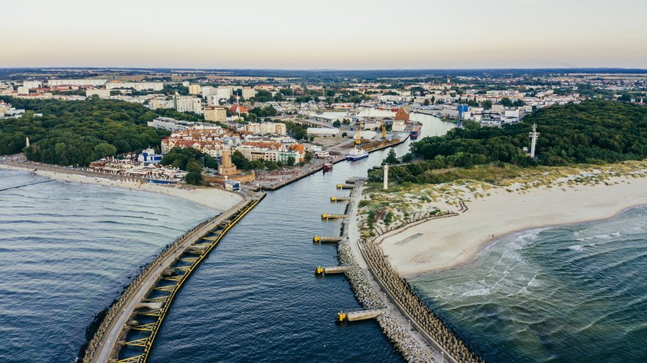 Wejście do portu w Kołobrzegu