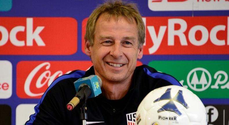 Jurgen Klinsmann gives a press conference in San Jose, Costa Rica, on November 14, 2016