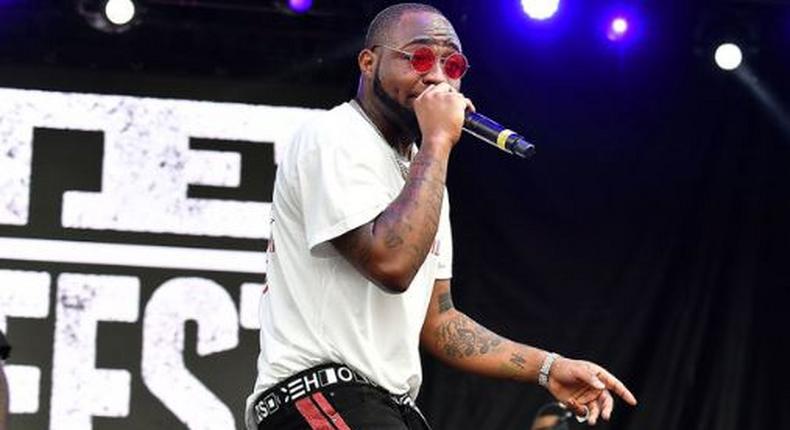 File image of Davido on stage at a past event