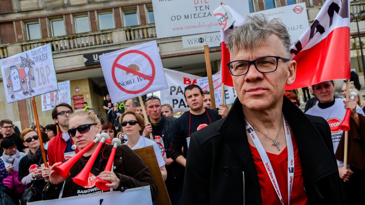 Demonstracja frankowiczów w Warszawie