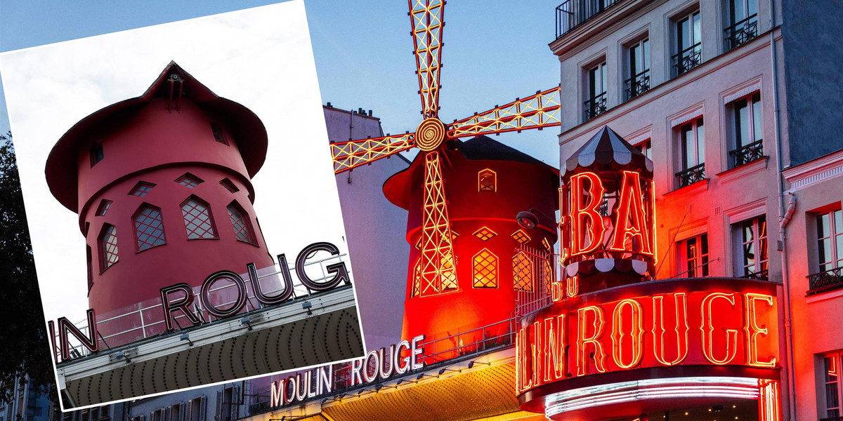 Katastrofa w Paryżu. Z Moulin Rouge oderwał się ogromny wiatrak.