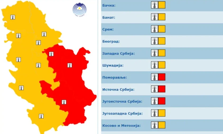 Meteoalarm za 3. jul