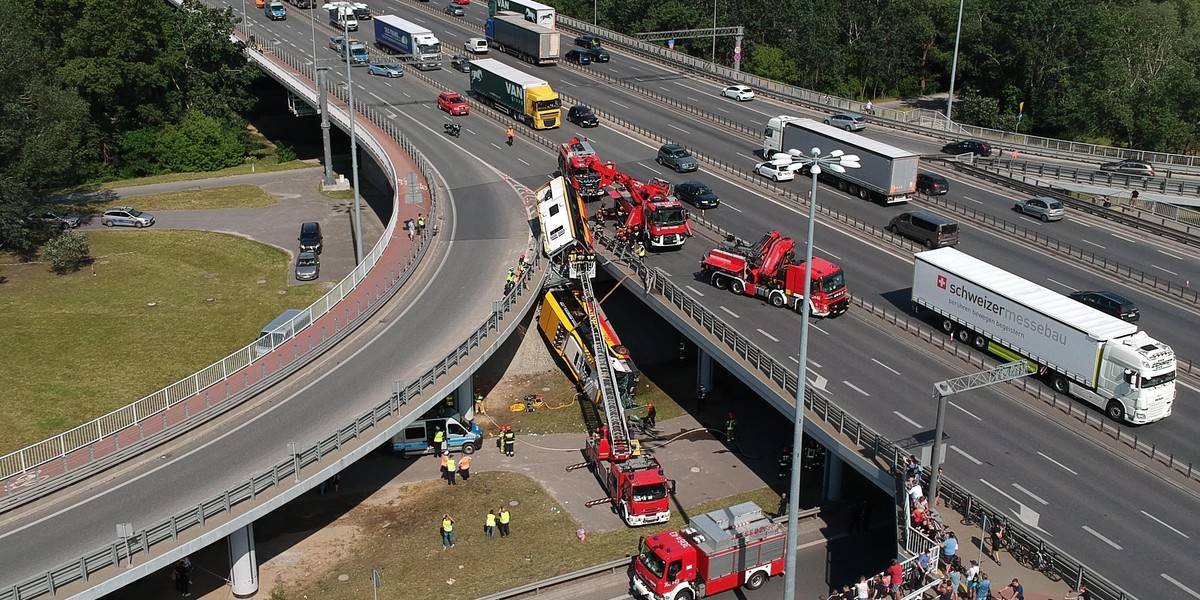 Wypadek autobusu w Warszawie