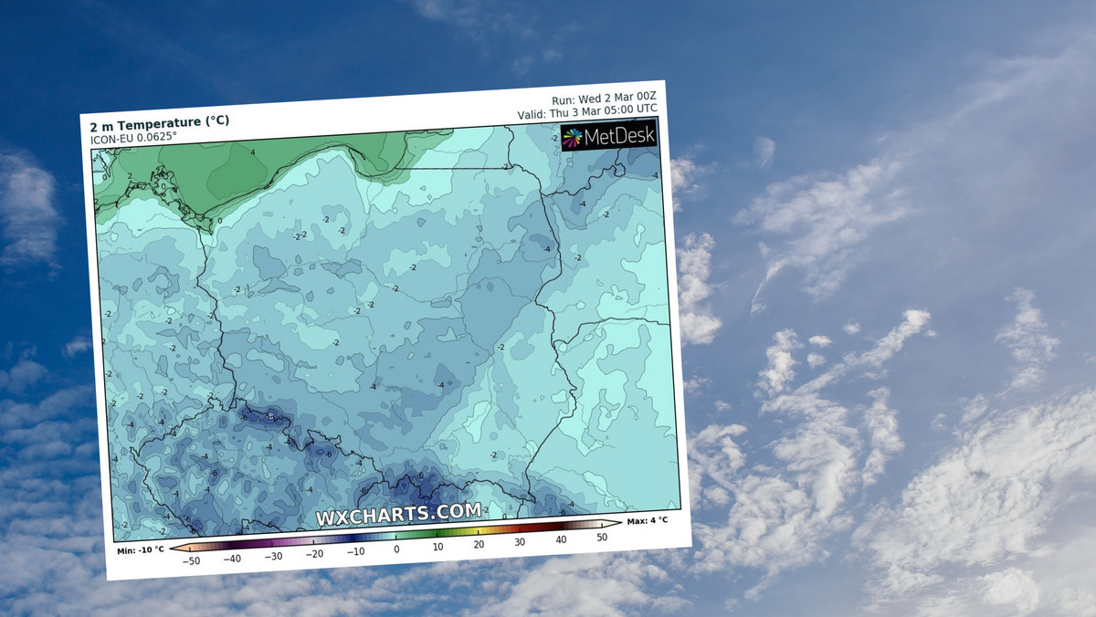 Prognoza pogody na środę, 2 marca. Polska podzielona na dwie strefy