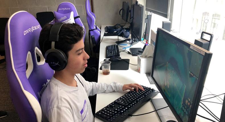 Palma became eligible to play professionally at age 14 and says he practices playing Fortnite for 10 hours a day.
