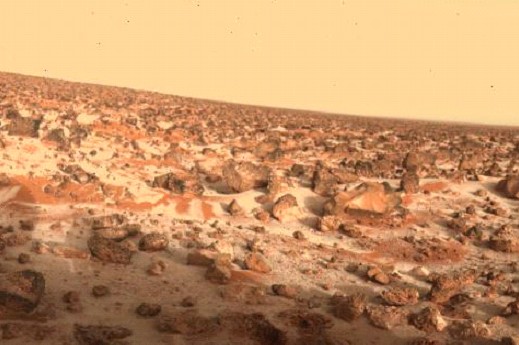 Równinne obszary Utopia Planitia na Marsie