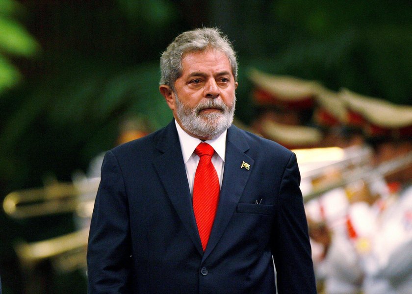 Former Brazilian President Luiz Inacio Lula da Silva gestures during the inauguration of the new Nat