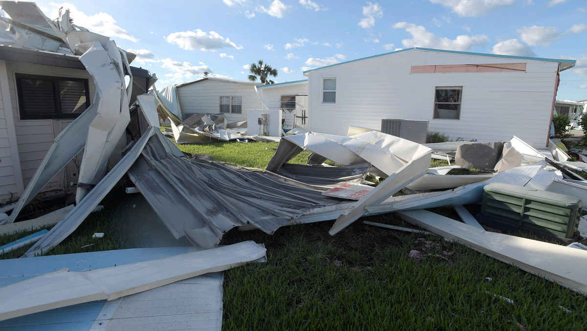 Damage to homes are seen in the aftermath of Hurricane Matthew at the Surfside Estates neighborhood in Beverly Beach