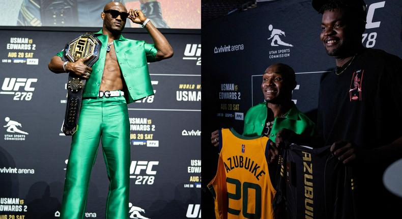 Kamaru Usman teams up with Nigerian NBA star Udoka Azubuike in Utah ahead of Edwards rematch