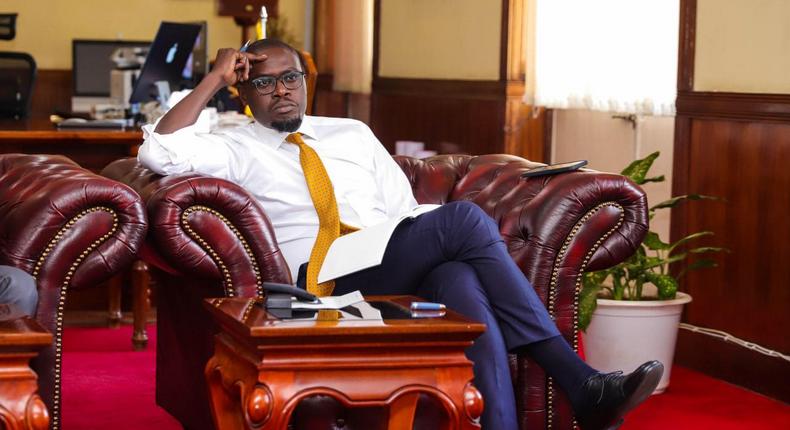 Nairobi Governor Johnson Sakaja during a meeting at his City Hall office on November 24, 2022