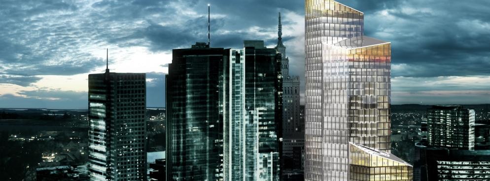 UBS Tower (planowany). Kolejny spektakularny projekt czekający na realizację. Duński architekt Schmidt Hammer Lassen zaprojektuje nowy, ponad 200 m wieżowiec w centrum Warszawy. Pokonał on w konkursie architektów ze Stanów Zjednoczonych, Japonii, Wielkiej Brytanii, Austrii i Niemiec. Wieżowec zastąpi stojący już przy rondzie ONZ 83 metrowy biurowiec Ilmet. Fot. Materiały prasowe