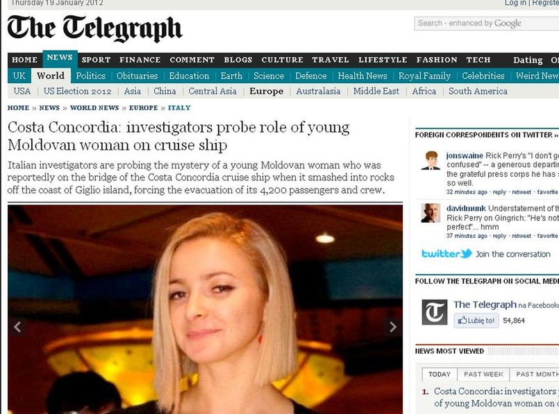 Domnica Cemortan była na mostku w momencie katastrofy