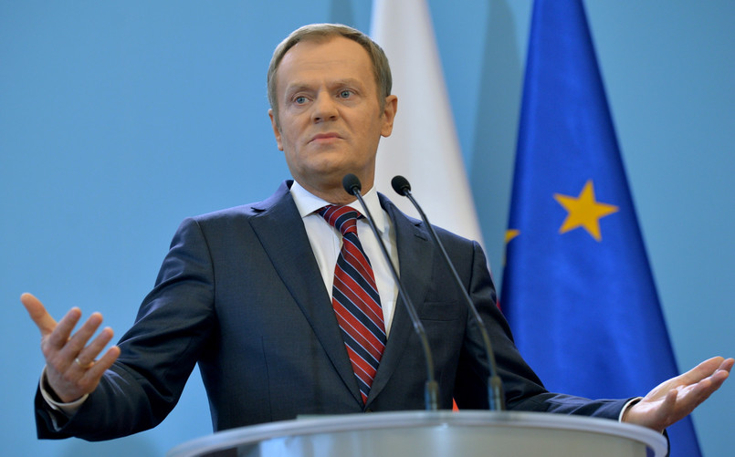 Premier Donald Tusk podczas konferencji prasowej po posiedzeniu rządu