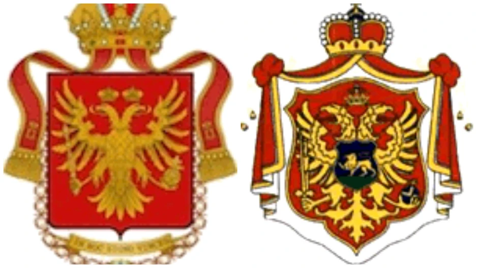 Stefanov grb (levo) i grb knjaza Danila