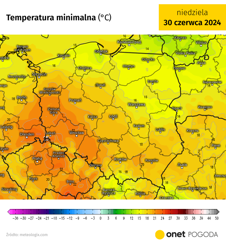 W nocy słupki rtęci miejscami pokażą ponad 20 st. C