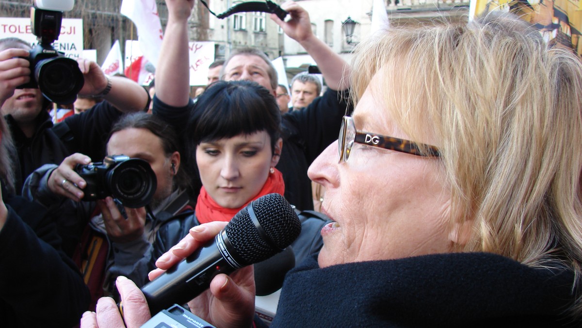 Protest przed magistratem, fot. Monika Kamińska-Wcisło/ Onet