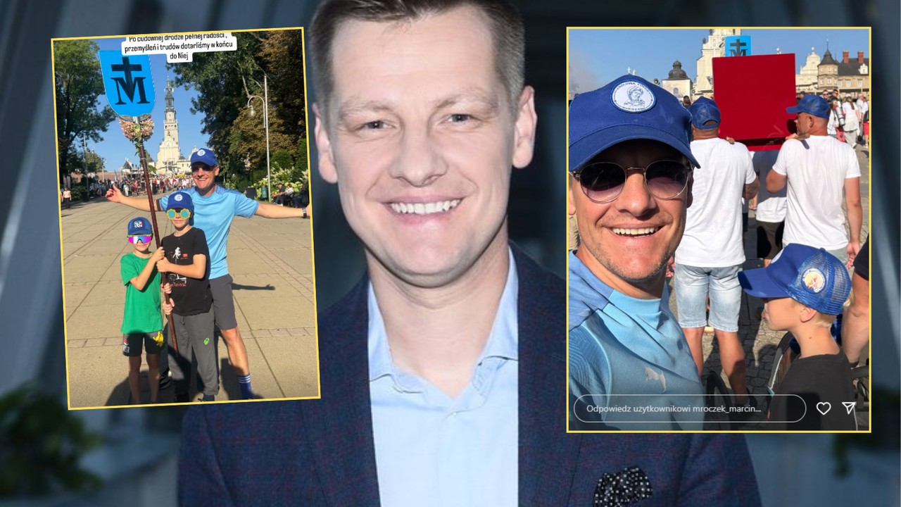 Marcin Mroczek dotarł z synami na Jasną Górę. "Droga pełna radości, przemyśleń i trudów"