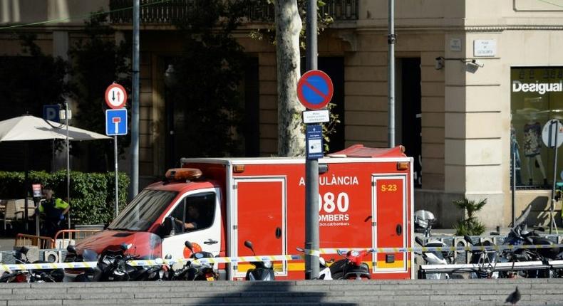 The area around the incident on Las Ramblas has been cordoned off by security services