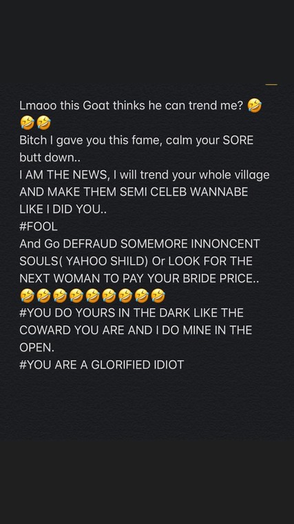 Tonto Dikeh drags her former husband Churchill Olakunle on Instagram yet again [Instagram/TontoDikeh]