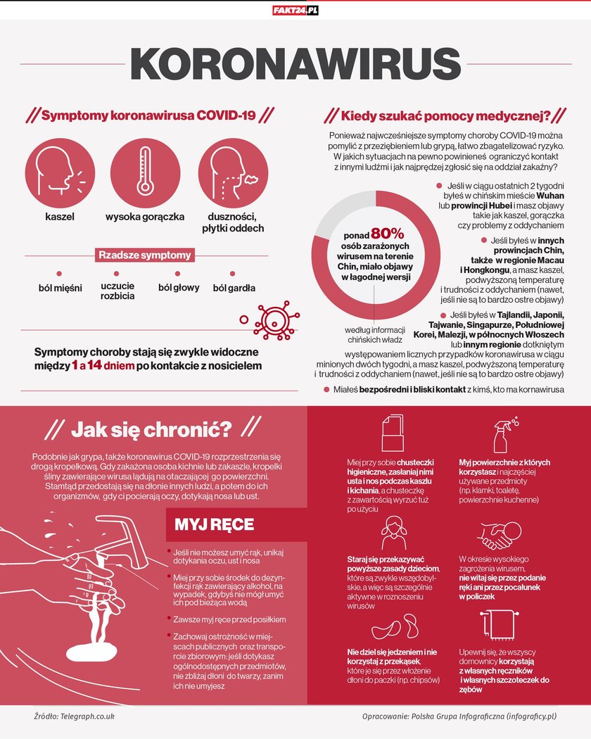 Infografika dotycząca koronawirusa dla Fakt24 - zaktualizowana i poprawiona