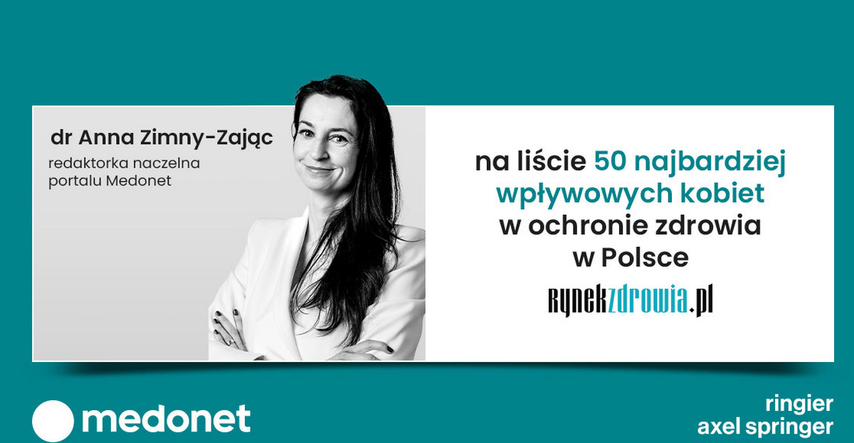 Anna Zimny-Zając, redaktorka naczelna serwisu Medonet w rankingu 50 najbardziej wpływowych kobiet w ochronie zdrowia w Polsce