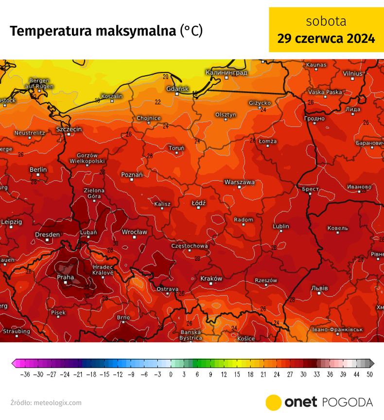 Temperatura w sobotę minimalnie spadnie, niemniej jednak nadal będzie bardzo ciepło i gorąco