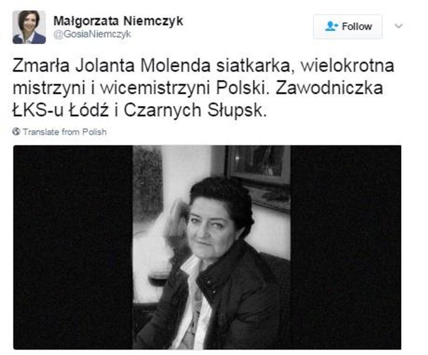 Nie żyje była reprezentanta Polski