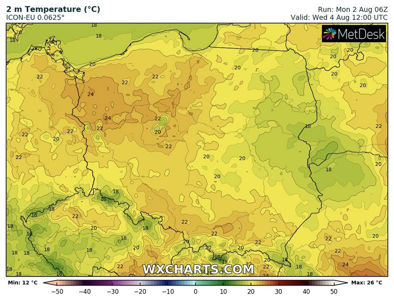 Temperatura nie będzie w stanie przekroczyć 20-25 st. C