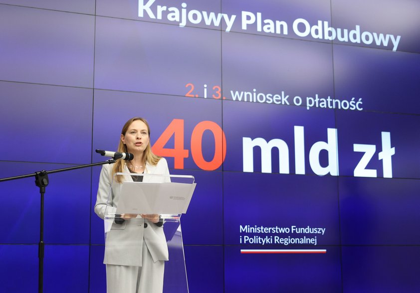 Konferencja prasowa minister funduszy i polityki regionalnej Katarzyny Pełczyńskiej-Nałęcz