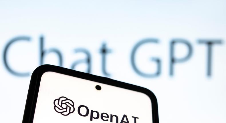 Photo illustration showing ChatGPT and OpenAI logos.Nicolas Economou/NurPhoto via Getty Images