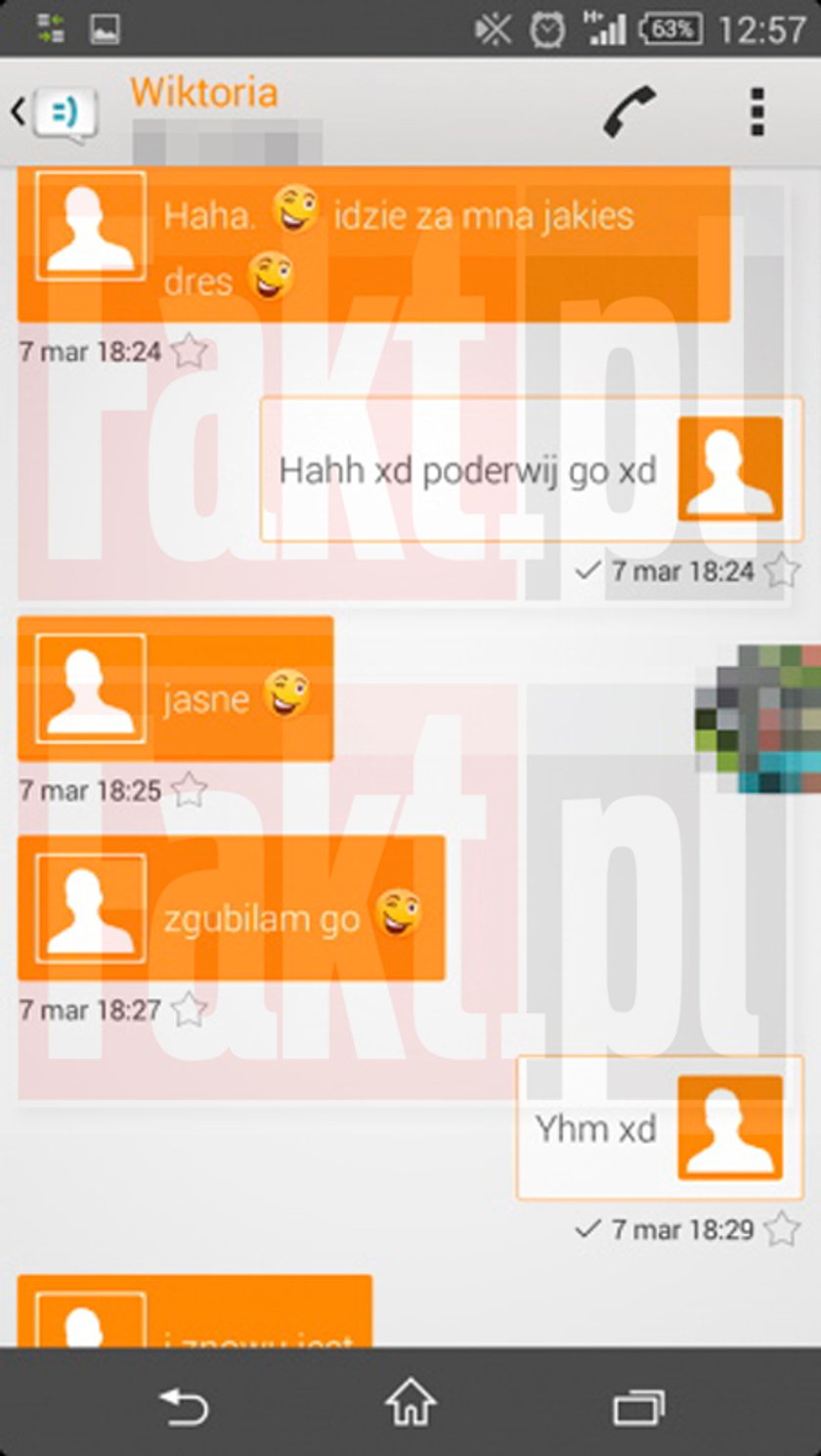 Fragmenty ostatniej rozmowy sms'owej Wiktorii († 15 l.) 