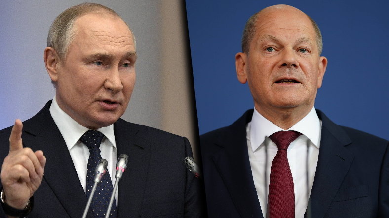 Władimir Putin oraz Olaf Scholz