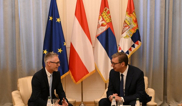 Ambasador Austrije Kristijan Ebner i predsednik Srbije Aleksandar Vučić
