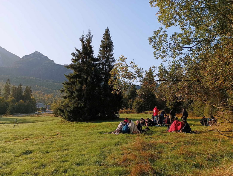 Uchodźcy koczujący w Tatrach (słowacka miejscowość Podspady) około 1 km od granicy z Polską.