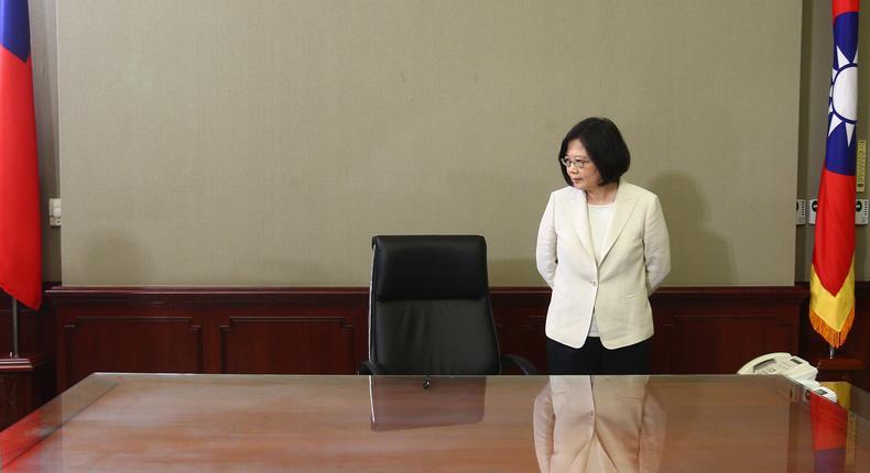 President Tsai Ing-wen after her swearing-in at the Presidential Office in Taipei on May 20, 2016.