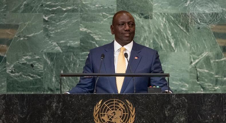 President William Ruto addressing the 77th United Nations General Assembly in New York, United States on September 21, 2022