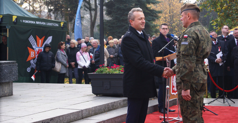 Uroczystości na placu Wolności w Bydgoszczy