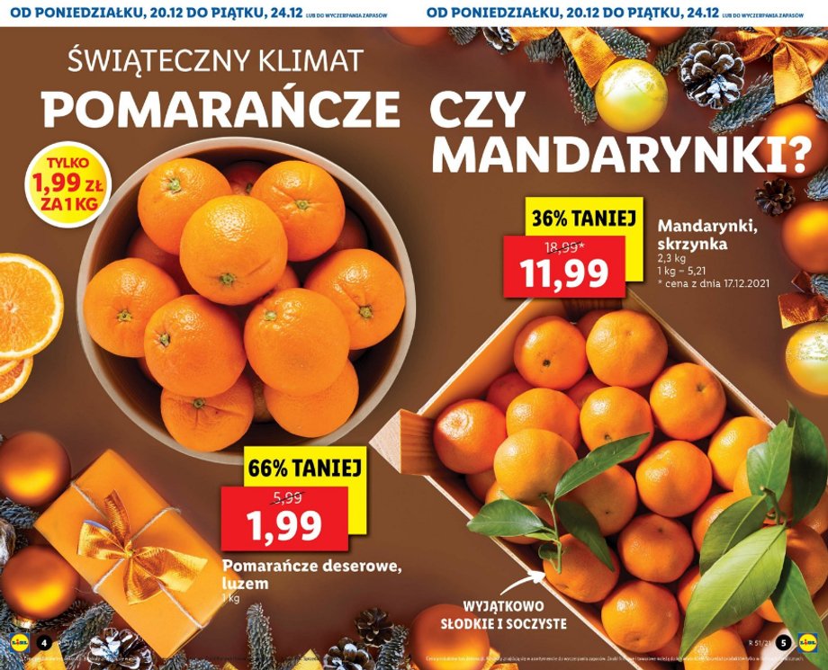 Lidl. Wyjątkowe promocje na święta. Karp, masło, mandarynki